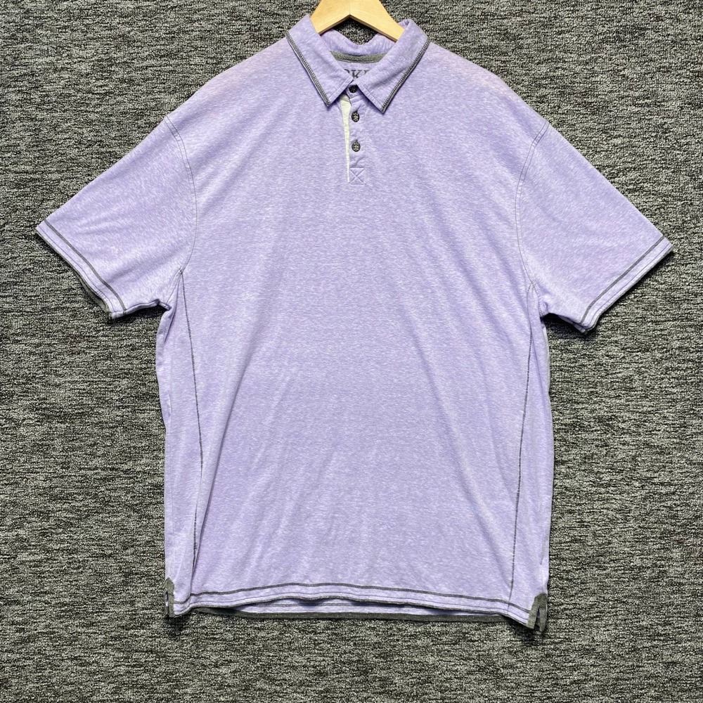 BKE Polo Shirt Mens XXL Purple Heathered Short Sleeve Casual Preppy Golf Top